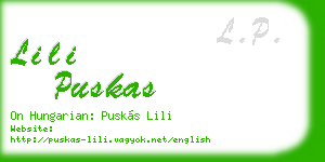 lili puskas business card
