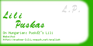 lili puskas business card